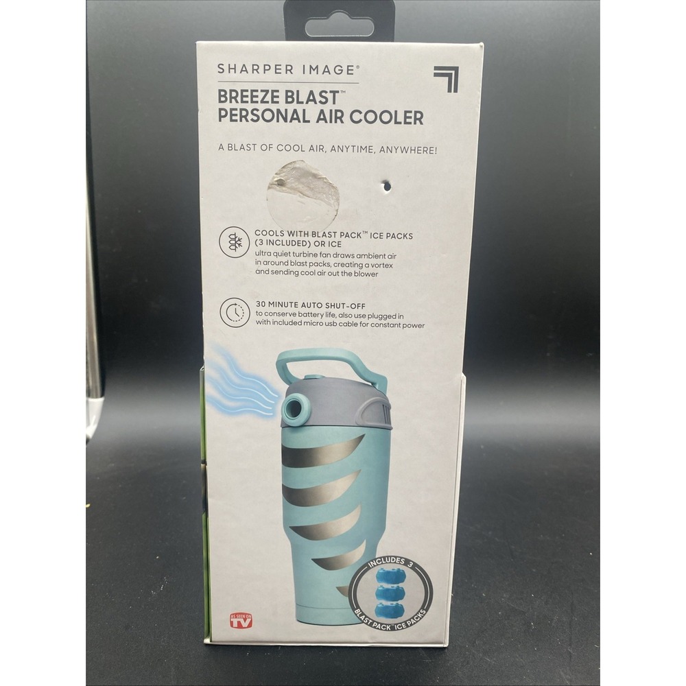 New BREEZE BLAST by SHARPER IMAGE Personal Air Cooler Portable Rechargeable - Picture 3 of 7